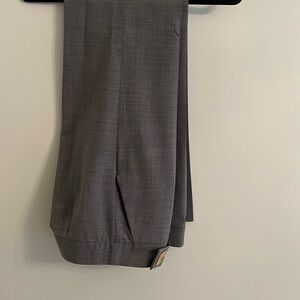 Grey wool Tory Burch pants with gold logo button size 6